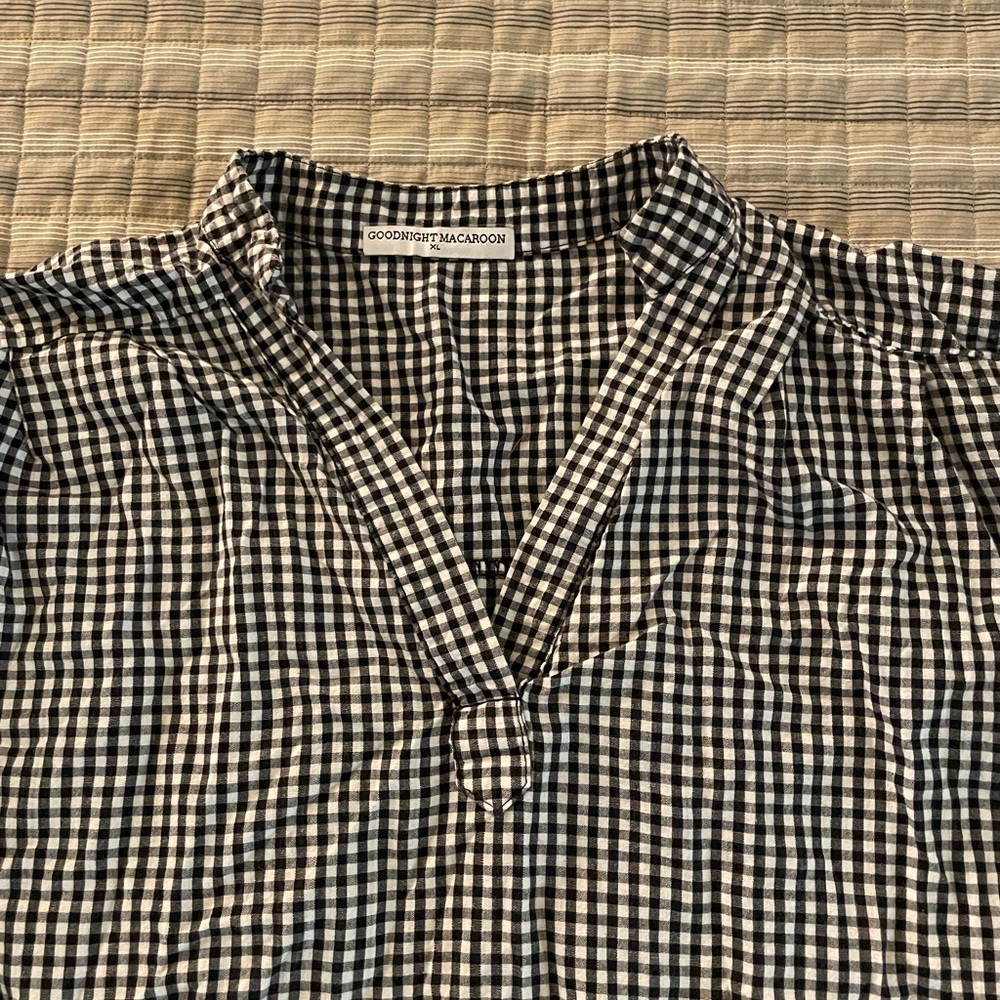 Goodnight macaroon brand: cotton checkered top size: xl
